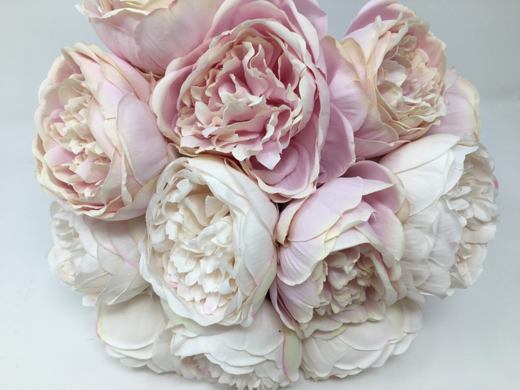 Faux white and dusty peonies