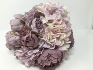 Dusky lilac faux peonies & hydrangeas