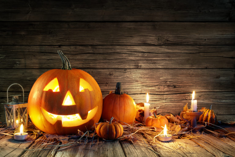 Halloween pumpkin & candle