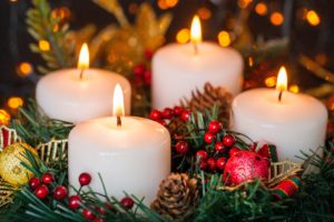 Candles and festive arrangements